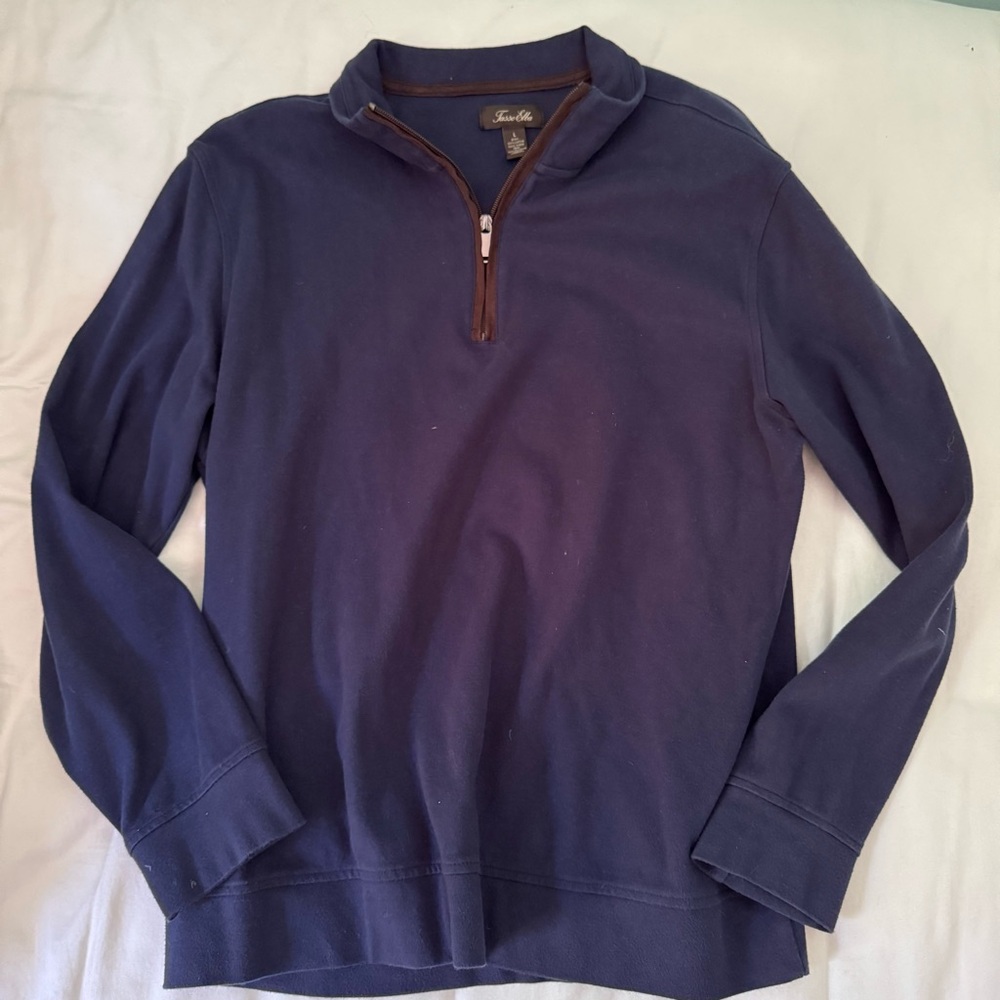 Tasso Elba Men's Deep Blue Zip-Up Sweater